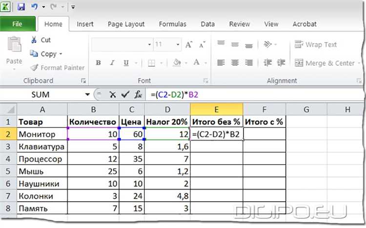 Формулы Excel для работы с текстом